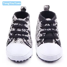 New Arrival Fashional Leopard And Stripe And Print Design 6 Colors Lace Up Baby Sneaker Canvas