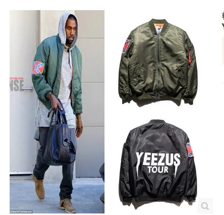 Hip Hop High Quality Mens Olive Green and Blue Bomber Jacket American ...