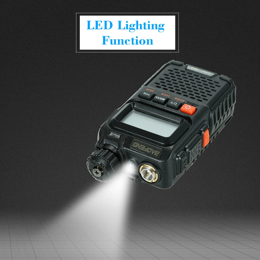 1 шт. BAOFENG UV-3R+ рация портативное радио 99 каналов двухстороннее радио двухдиапазонный fm-приемопередатчик CB радио Comunicador 1500 мАч
