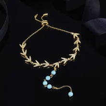 SLJELY 925 пробы, серебристый, желтый, золотой цвет, лавровые листья с туркесой, бусины, браслет, Pave CZ, циркон, камни, роскошные ювелирные изделия