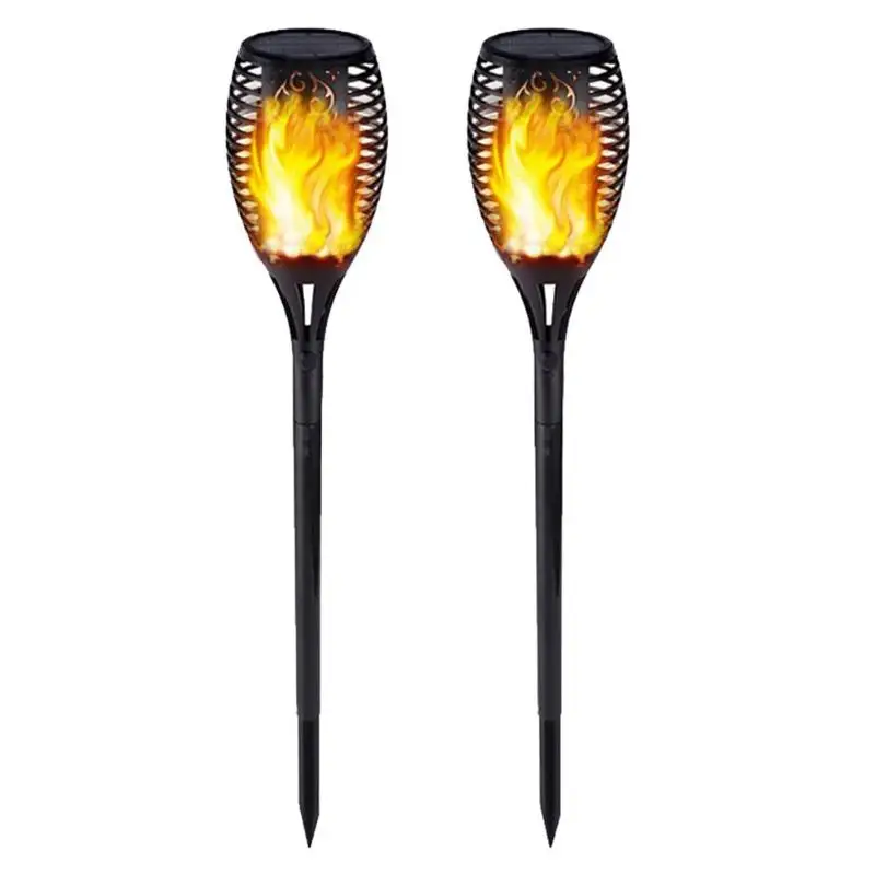 33LED Waterproof Flickering Flame Solar Torch Light Garden Lamp Outdoor Landscape Decoration Garden Lawn Light - Emitting Color: 2Pcs