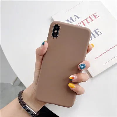 Luxury Thin Soft Color Phone Case For Iphone 7 8 6 6s Plus 5s Se Silicone Back  Capa For Iphone X Xs 11 Pro Max Xr 12 13 Cover Auburn