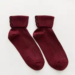 Muqgew Повседневное Для женщин Кнопка печати Носки для девочек дамы Обувь для девочек хлопковые носки зима пребывание теплые мягкие носки