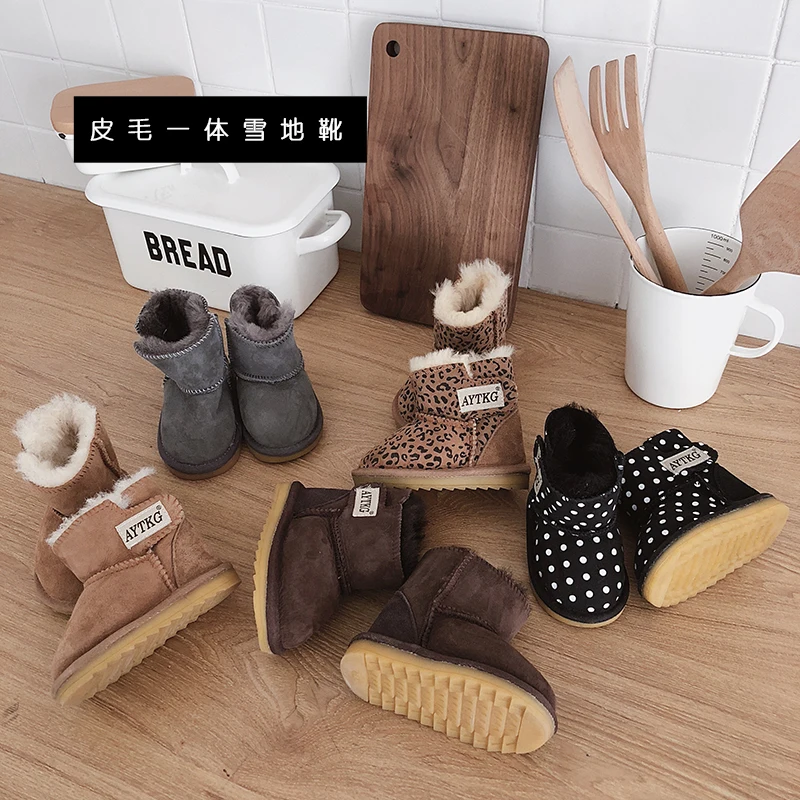

Baby Girl Winter 2018 Fur Long Hair Snow Boots Children Velvet Antiskid Skid Warm Shoes