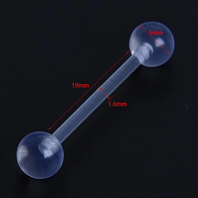 Clear Acrylic Ball Punk Bar Lip Ring Silicone Eyebrow Piercing industrial Piercings Labret Piercing Tragus 2Pcs/lot piercing jewelry body piercing earrings ear piercing jewelry body piercing jewelry body jewelry