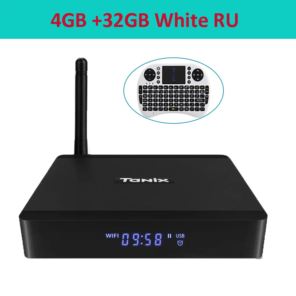 Tanix TX5 Plus Android 8,1 ТВ приставка Amlogic S905X2 4 Гб LPDDR4 32 Гб 2,4 ГГц+ 5 ГГц WiFi Bluetooth 4,2 Поддержка 4K H.265 медиаплеер - Цвет: 4GB 32GB White RU