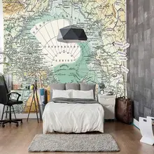 [Autoadhesivo] 3D precisión mapa del mundo dibujo 64 papel de pared mural Impresión de pared pegatinas para Murales y Paredes