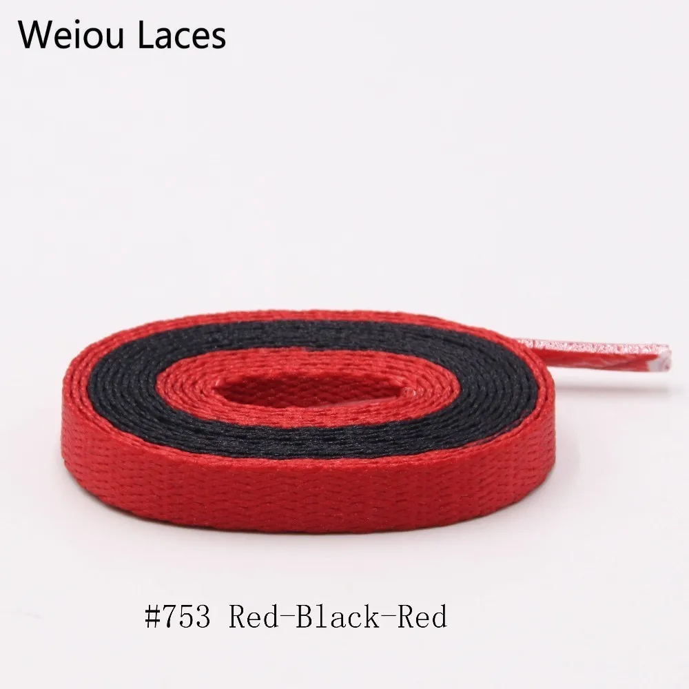 Weiou 170 см очень длинные воздушные соединения Название 2 тон плоские шнурки черный белый бежевый красный Сращивание ботинок для кроссовок спортивная обувь со шнурками - Color: 753	Red-Black-Red