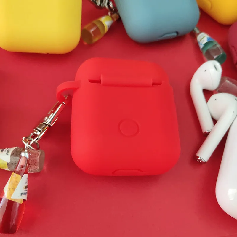 Простая красивая бутылка для вина красный Силиконовый чехол для Apple Airpods чехол Аксессуары Bluetooth наушники сумка защитный чехол подарок