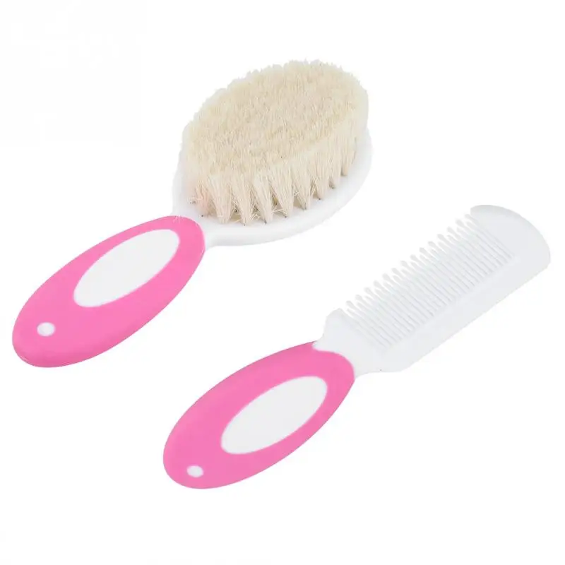 2Pcs/set Baby Hair Brushes Head Massager Baby Boy Girl Bath Brush Comb Set Portable Bath Wash Brush Newborn Baby Care Accessory - Цвет: Red