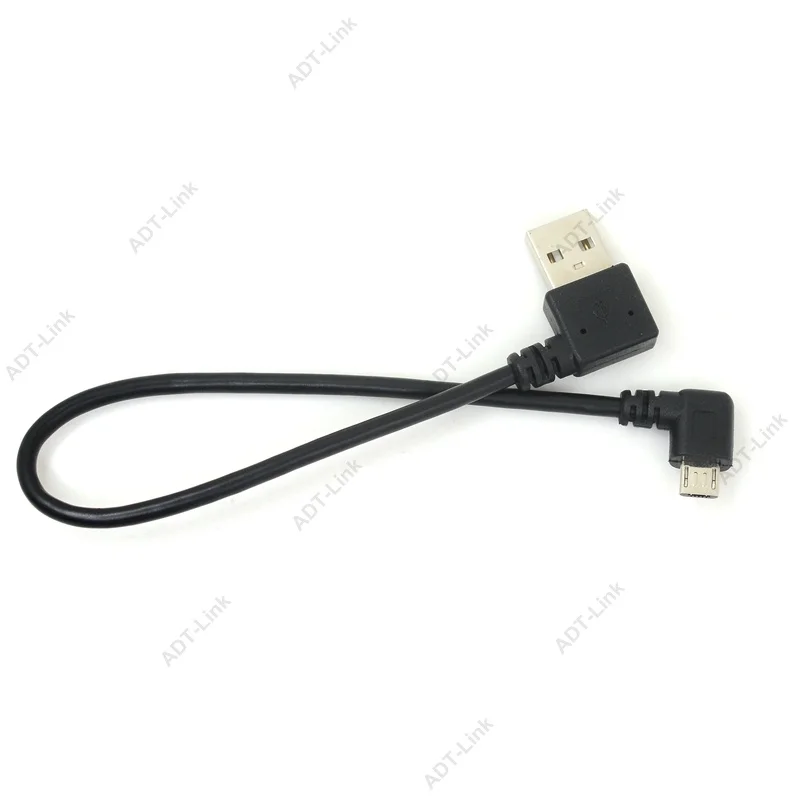 Micro USB кабель для передачи данных 90 градусов AM левый угол Рикель покрытый короткий