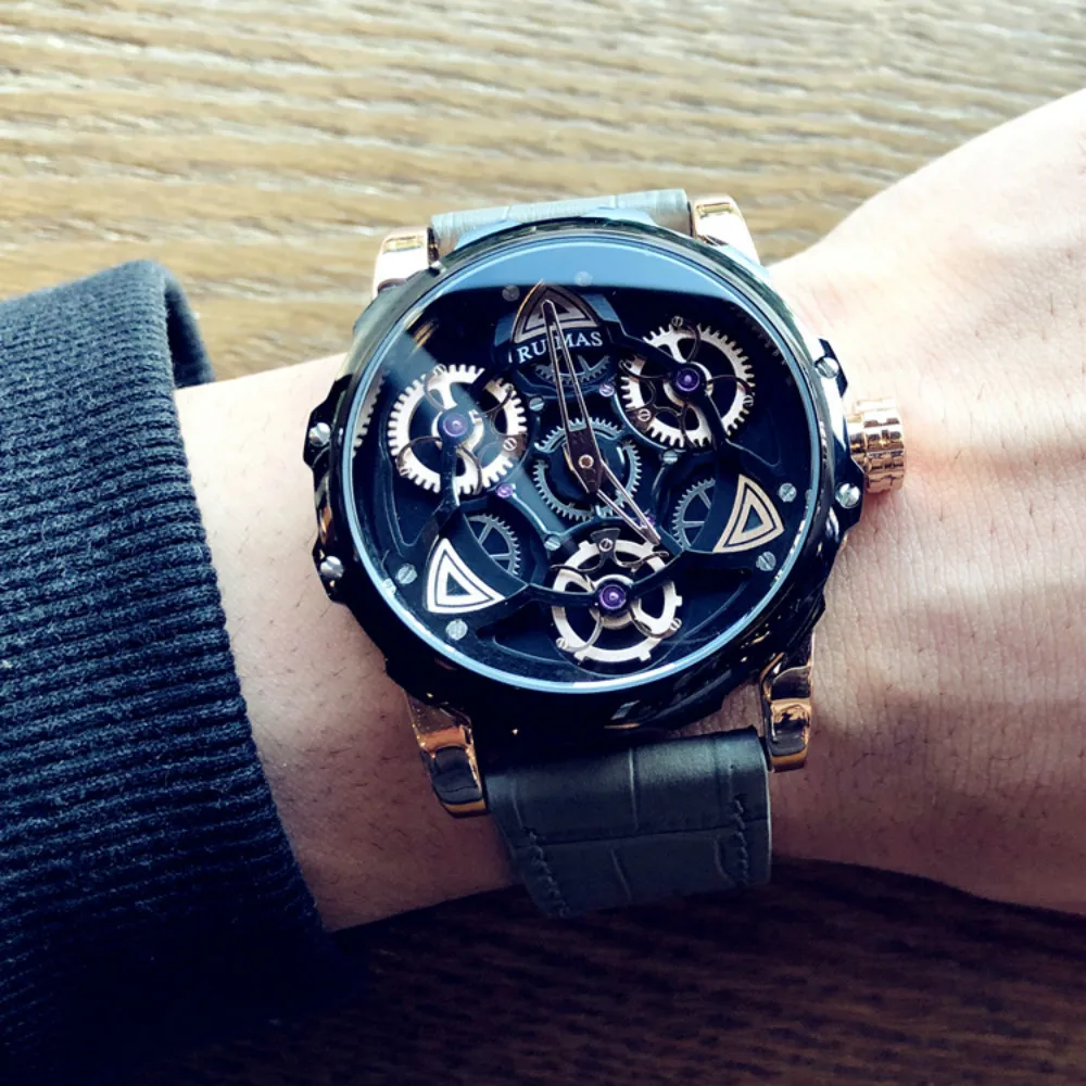 Cool Black Technology Men's Watch Top Brand Luxury Fashion Waterproof Watch Leather Personality Large Dial Quartz Watch Students Cool Black Technology Men's Watch Top Brand Luxury Fashion Waterproof Watch Leather Personality Large Dial Quartz Watch Students