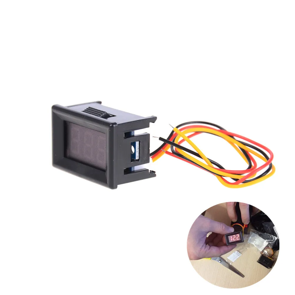 1Set Digital Voltage Meter LED Display 3 Wires DC 0-100V Detection Of DC Voltmeter Voltage Tester For Auto Car LED Display Gauge
