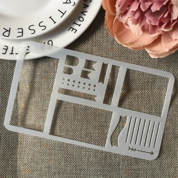 

New A6 Geometry Flag 04 DIY Craft Layering Stencils Wall Painting Scrapbooking Stamping Embossing Album Paper Card Template