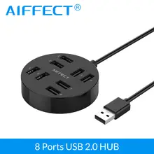 AIFFECT USB HUB2.0 внешний 8 портов USB разветвитель с микро USB порт питания для компьютера Mac аксессуары для ноутбуков концентратор USB 2,0