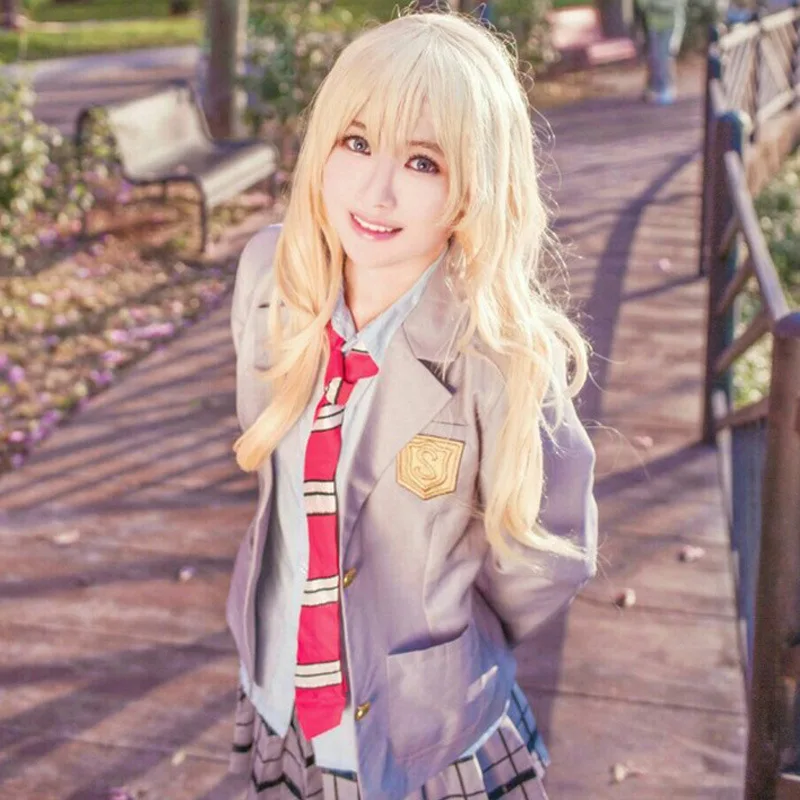 Костюм для косплея ваша ложь в апреле Miyazono Kaori Arima Kousei школьная форма японского