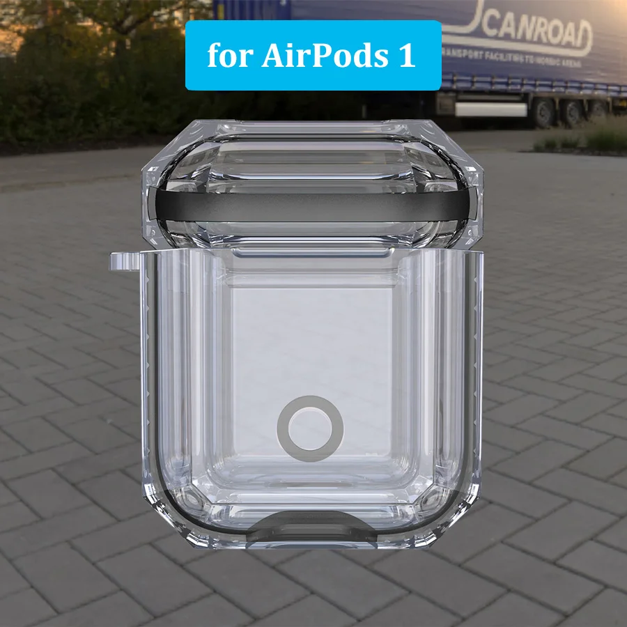 IQD для Apple AirPods чехол для зарядки 2nd Gen 1st прозрачный жесткий ТПУ Бампер защитный чехол кожа Прозрачный ударопрочный мягкий пластик - Цвет: Black (1st Gen)