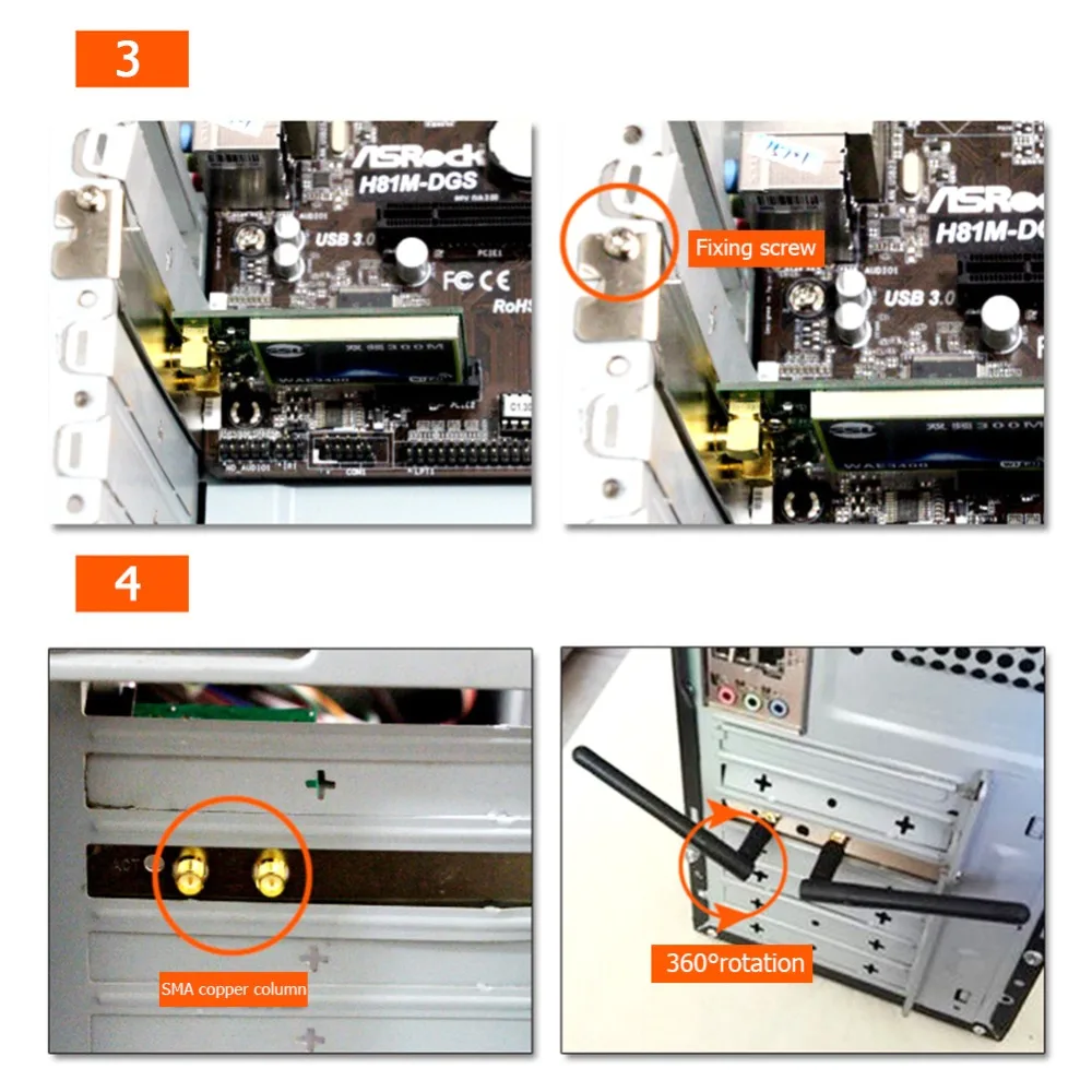 802 11 b/g/n 450 Мбит/с беспроводной WiFi PCI Express адаптер настольная карта для Intel 5300