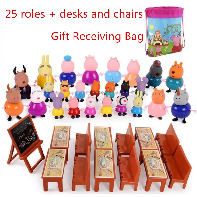 

Fashion Styles Original Peppa Pig Doll Family George Dad Mom Grandma Grandpa Action Figure Pelucia Toys For Children Gifts