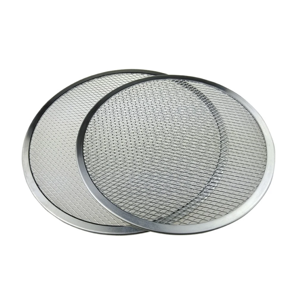 6/7/8/9/10/11/12/13/16 Inch Pizza Pan Aluminum Thicken Non-stick Net Round Pizza Mesh Pan Baking Tray Kitchen Tool