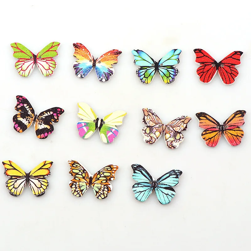 50PCS-2-Holes-Colorful-Butterfly-Wooden-Buttons-Fit-Sewing-and-Scrapbooking-20-29mm-Sewing-Buttons-For (2)