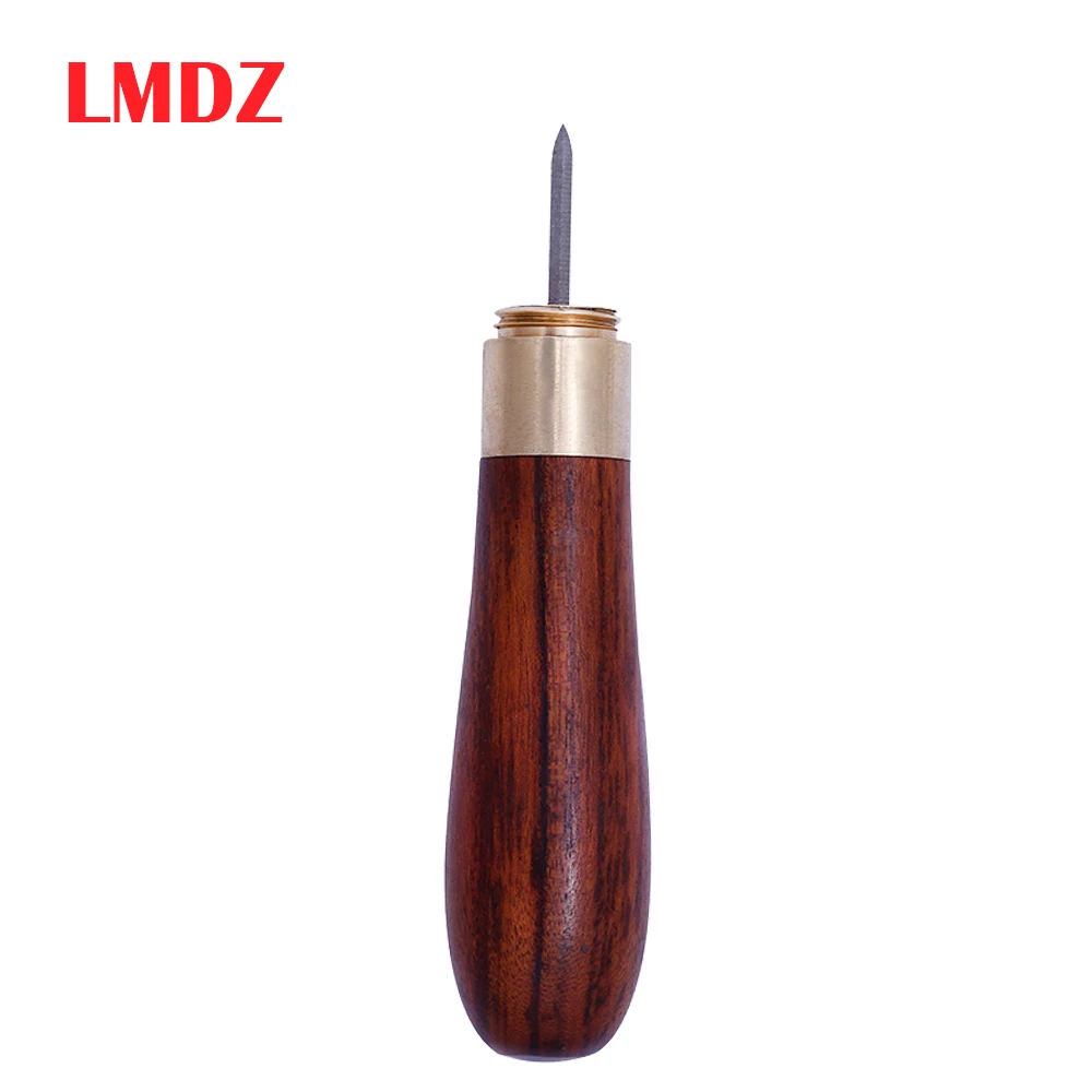 

LMDZ Diamond Shape Stitching Awl Ebony Red wood Handle Leather Craft Sewing Awl Kits Handmade Sewing Tools DIY Stitcher Taper