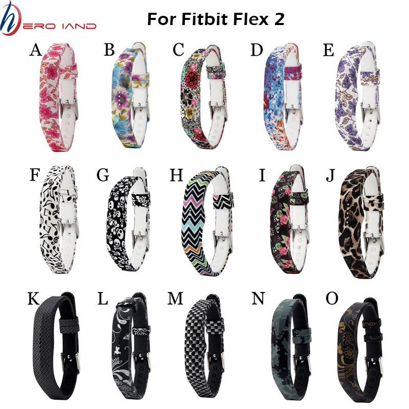 Мягкий силиконовый регулируемый ремешок для часов Hero Iand наручных сменный Fitbit Flex 2