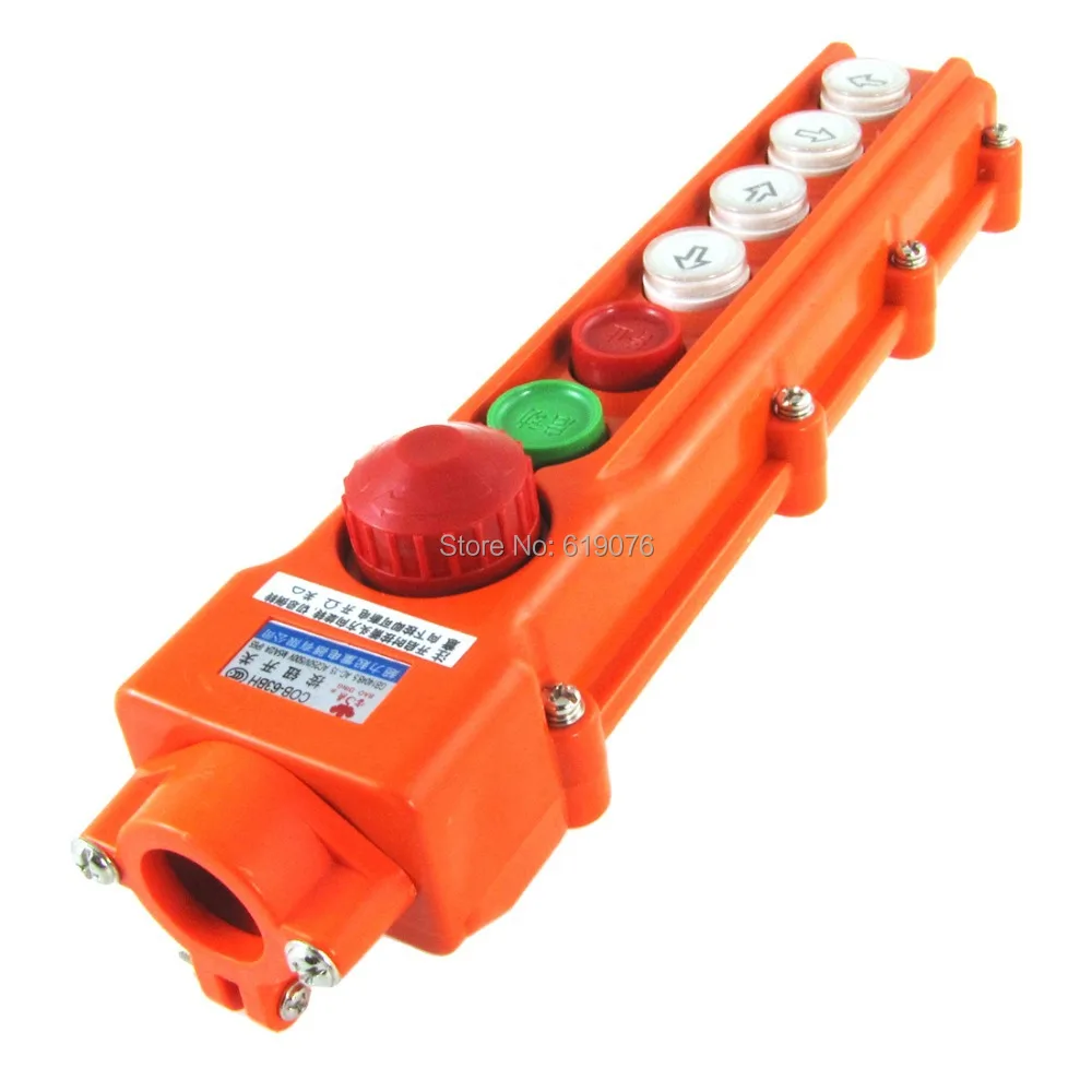 

4 Ways Rainproof Hoist Crane Pendant Pushbutton Switch with Emergency Stop Knob