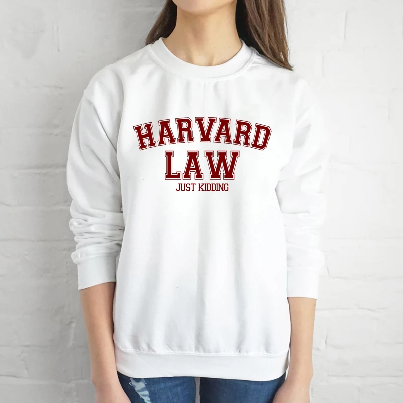 Harvard Law Just sucking с буквенным принтом, женский свитер с длинными рукавами, пуловер для студентов, худи, Повседневная розовая Женская одежда с круглым вырезом