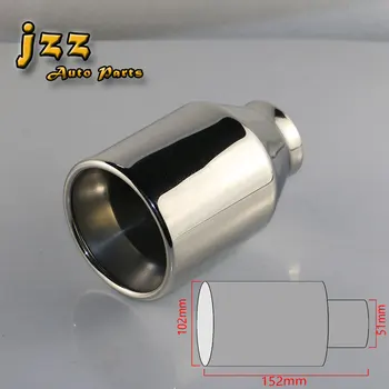

JZZ akrapovic car exhaust tips muffler attachments chrome silver tail pipe sound bomb nozzles for cars silencer escape tube auto