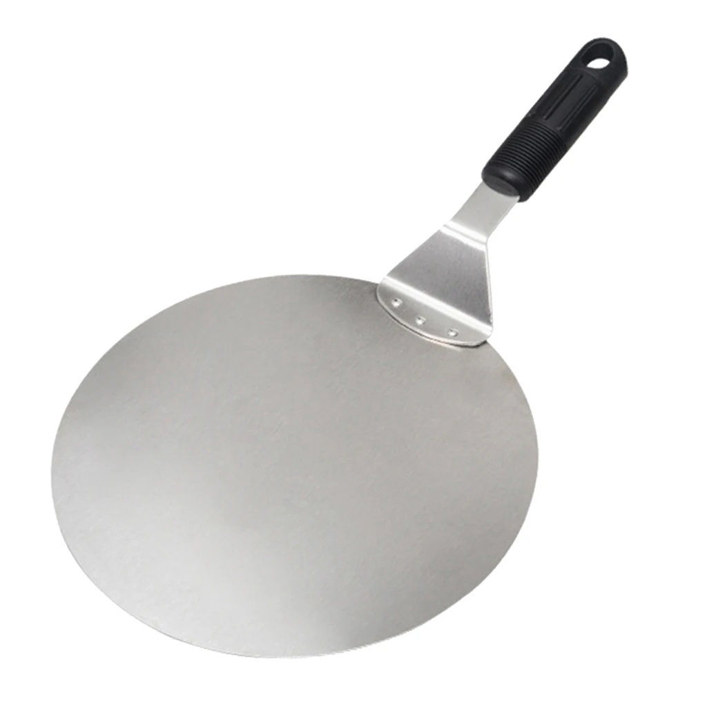 Stainless Steel Round Pizza Peel 25.5cm Baking Shovel Paddle, Cake Lifter Transfer Tray For Pizza, Bread,Cake,Pie