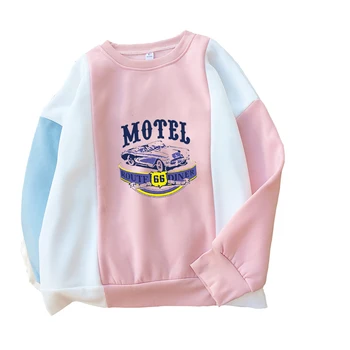 

2018 Women Hoodies Casual Kawaii Cartoon MOTEL Sweatshirt Long Sleeve Loose Autumn Winter Harajuku Thick Splicing Sudadera Mujer