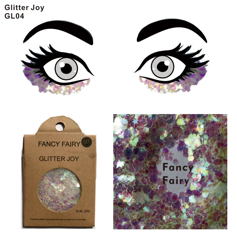 

GL04 one pack of Fancy Fairy Festival Face Glitter to Sparkle Glitter Eyeliner, Eyebrow, Hair Root, Body Paint Decoration