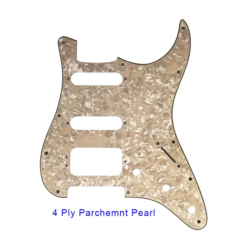 Pleroo гитара pickguards костюм для 11 винтовых отверстий США и мексиканский Stratocaster люкс хамбакер гитара из высокопрочной стали царапины пластины - Цвет: parchment pearl