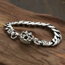 S925 Стерлинговое Серебряные ювелирные изделия звезда с Корейская версия серебряного Ретро Для мужчин, тайский серебряный Корона браслет с короной и мужской браслет