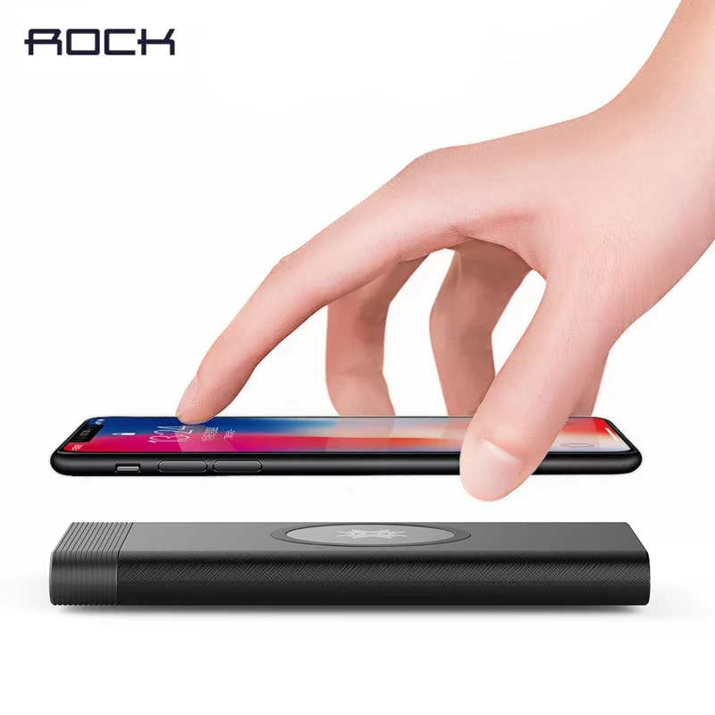 ROCK 10000mAh QI Wireless Charger Power Bank for iPhone X 8 Plus Wireless Power Bank Powerbank for Samsung S9 S8 Note 8 ROCK 10000mAh QI Wireless Charger Power Bank for iPhone X 8 Plus Wireless Power Bank Powerbank for Samsung S9 S8 Note 8
