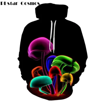 

PLstar Cosmos Autumn spring Unisex Casual 3D Print Mushroom Printed Hoodies Sweatshirt Men/Women Hooded Pullover Hoodie S-5XL