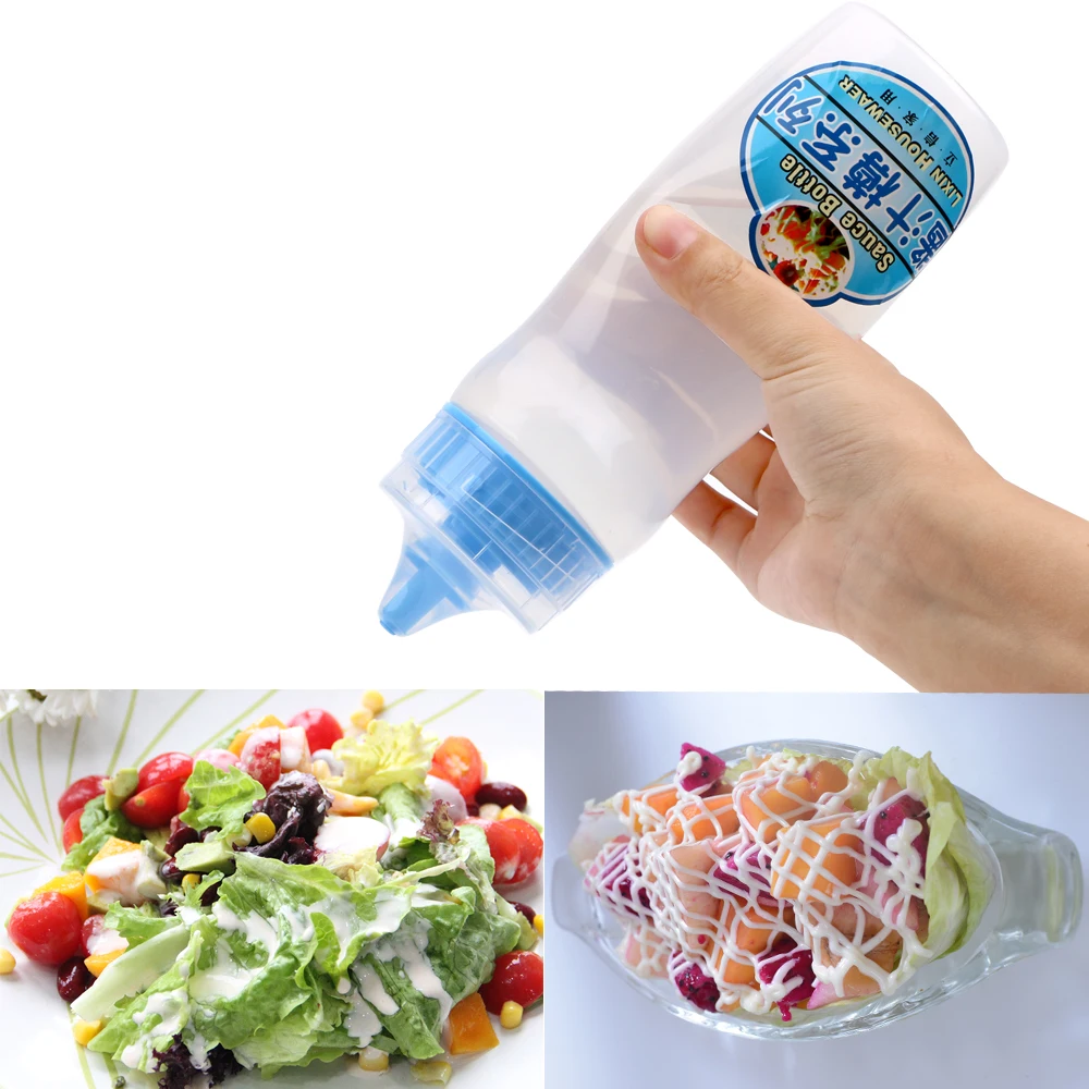 Squeeze Bottle Tomato Sauce Honey Salad Plastic Rotating Cover Food Grade PP Material Sauce Bottle Seasoning Bottle