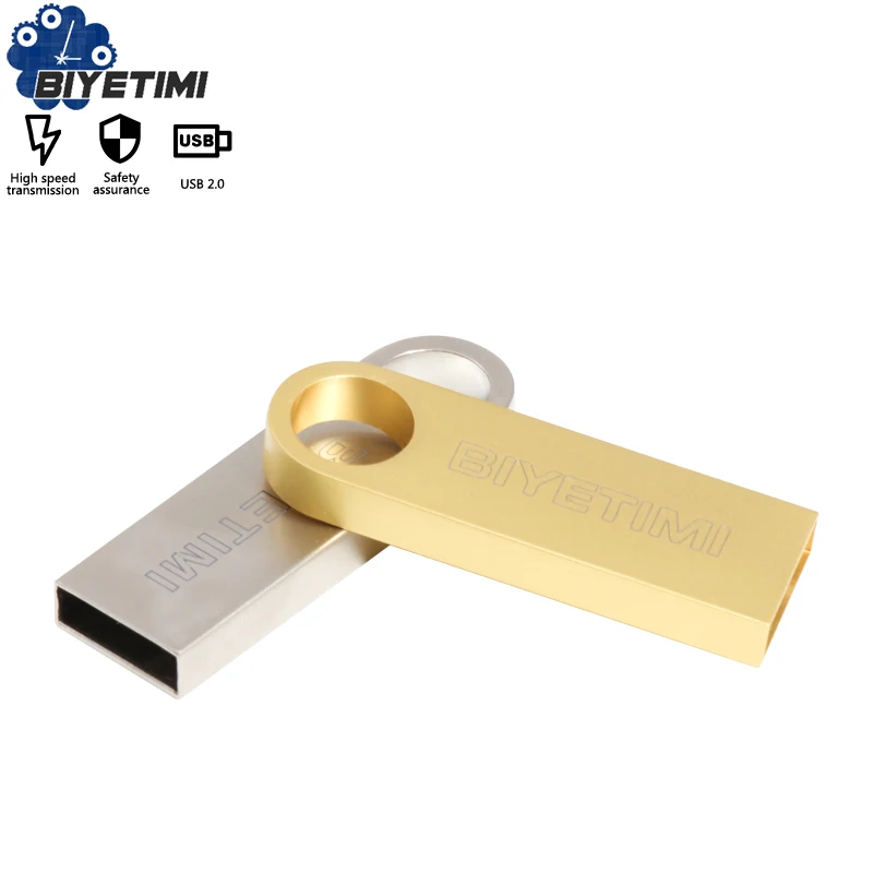 

2019 new Biyetimi usb flash drive 4gb to 64gb pen drive pendrive waterproof metal silver memory stick flashdrive