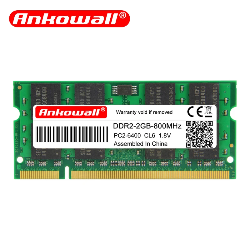 Ankowall ddr2 2 ГБ 4 ГБ ОЗУ sodimm память ноутбука PC2-5300/6400 800 667 МГц 200pin 1,8 в ddr 2 для ноутбука пожизненная Гарантия