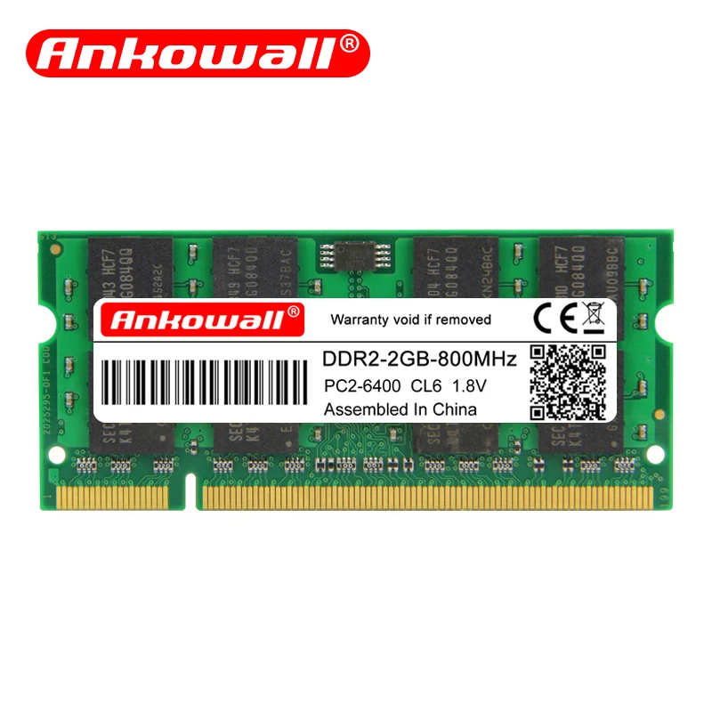 

Ankowall ddr2 2GB 4GB ram sodimm Laptop Memory PC2-5300/6400 800 667mhz 200pin 1.8V ddr 2 for Notebook Lifetime Warranty