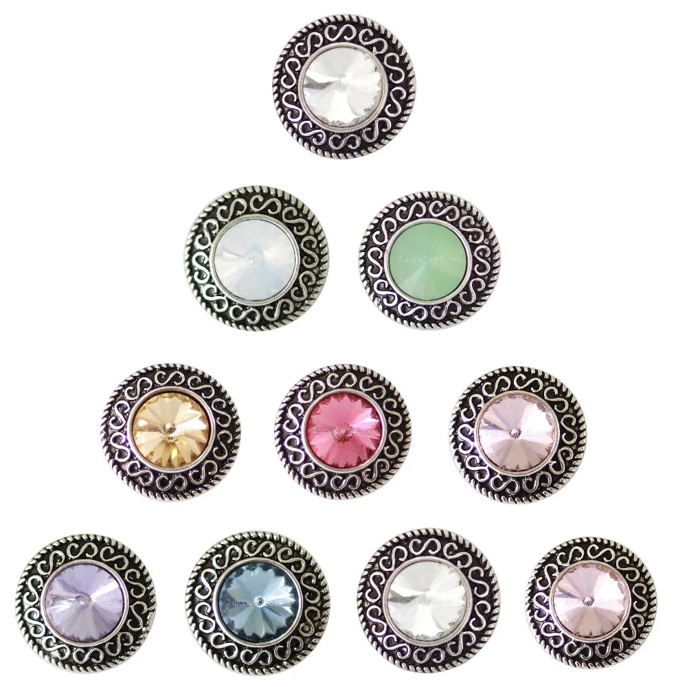 

10pcs/lot 2019 Snap Button Jewelry Metal Snap Buttons Fit Hollow Box Flower 18mm Snap Bracelet Bangles Women DIY Snap Jewelry