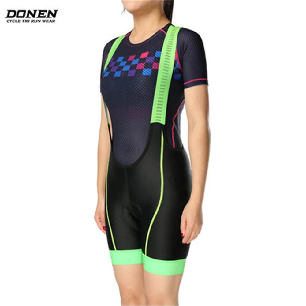 

DONEN New profesional Moisture Wicking cycling jersey bib shorts Women Short pantalones bib shorts de ciclismo verano