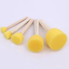 5pcs/lot Paint Brush Wooden Handle Seal Sponge Brush Children’s Painting Tool Graffiti Kids DIY Doodle Drawing Toys LDT08