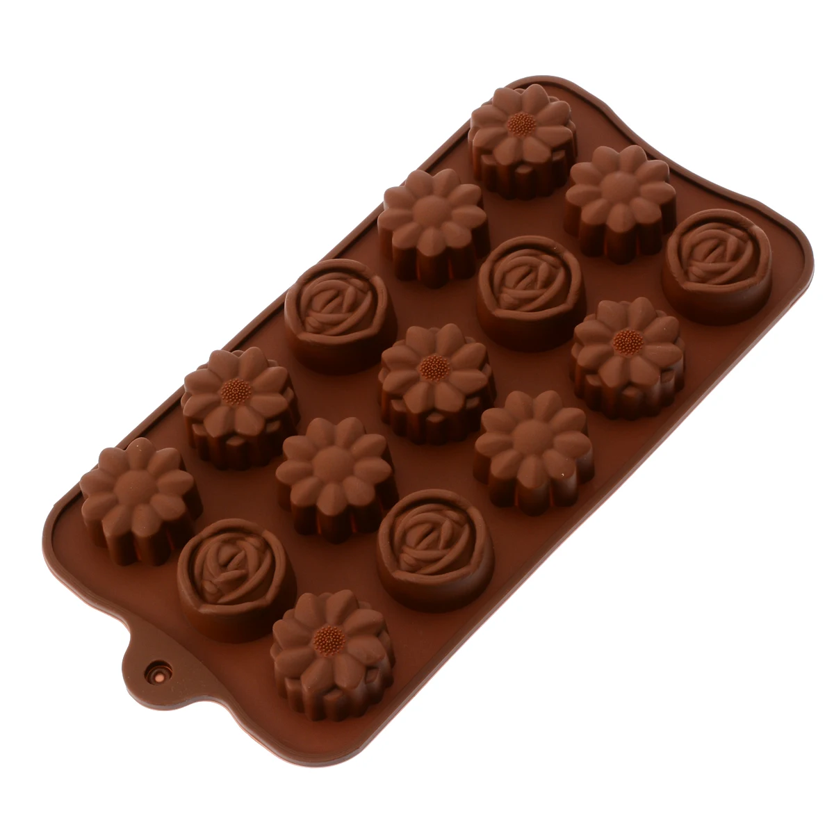 15 Cavity Silicone Flower Rose Chocolate Mold Reusable Cake Soap Candy Cookies DIY Fondant Mould Kitchen Food Decorate Tool