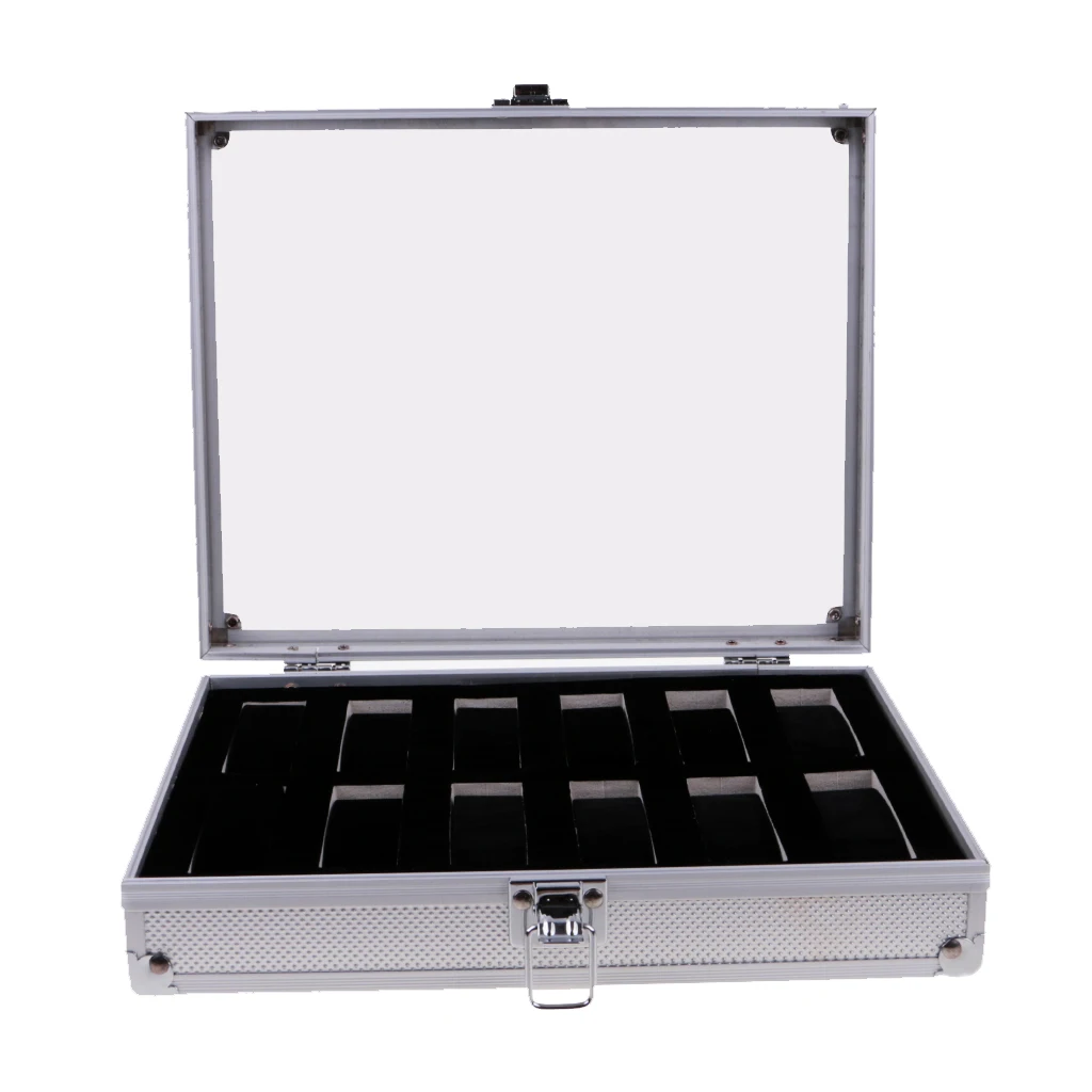Роскошная коробочка для часов корпус часов алюминиевый стеклянный Топ ювелирный Чехол Органайзер запираемый