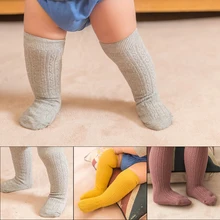 Детские Гольфы для девочек детские милые принцессы гетры однотонные хлопковые для маленьких мальчиков девушка длинные белые носки для детей от 0 до 3 лет