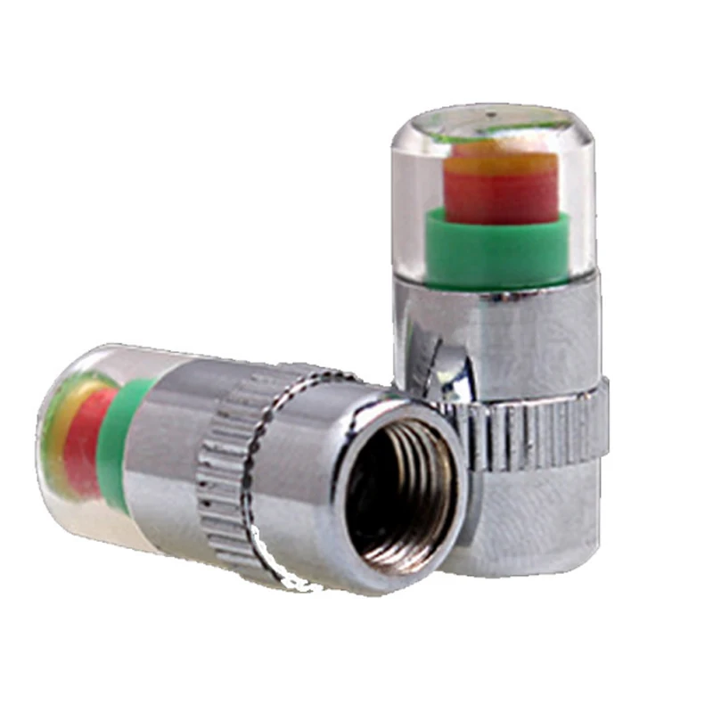 

4pcs Car Check Tire Pressure Caps Auto Tires Warning Nozzle Visual Device Valve Cap Airgauge Air Alert Sensor Monitor Indicator