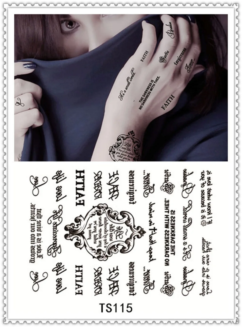 YEEECH Temporary Tattoos Sticker Sexy Letter Words Mirror Designs for