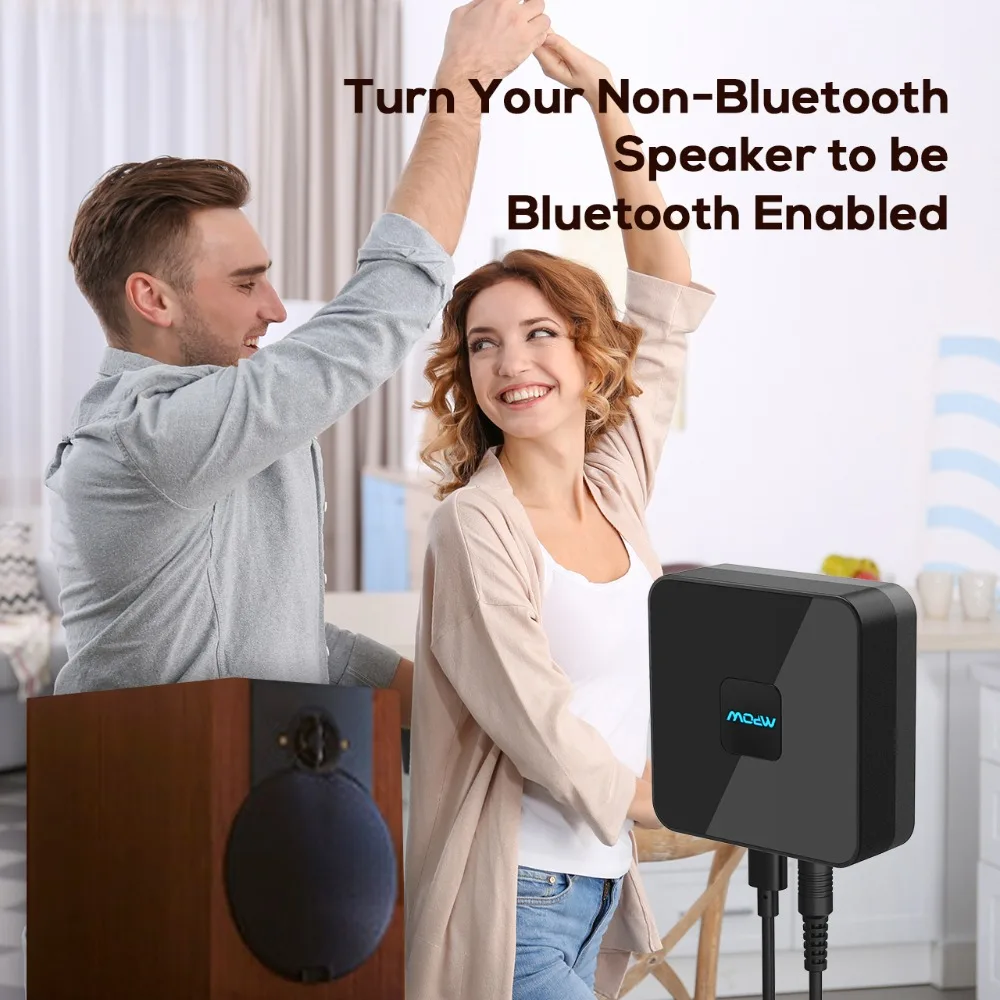 Mpow BH100 3nd версия Bluetooth 4,1 аудио приемник адаптер Встроенный шумоизолятор 3,5 мм разъем/Aux для ТВ домашняя автомобильная аудиосистема